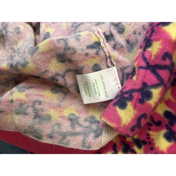 Lilly Pulitzer Women's Pink & Yellow Floral 100% Merino Wool Sweater Size Medium - Picture 6 of 6